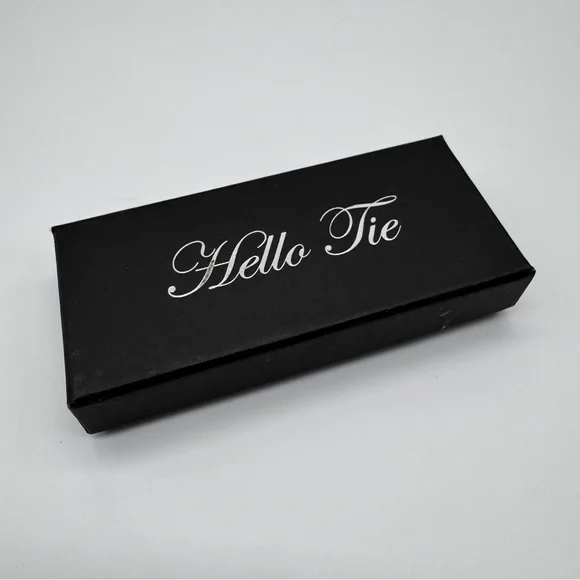 Men's PU Leather Bow Tie With Black & Gold Hardware With Crystal Stones - Picture 10 of 11